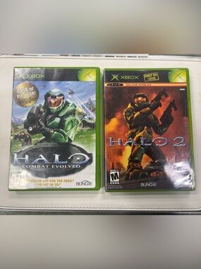 Halo Combat Evolved & Halo 2 Original Xbox Bundle CIB Classic FPS Games